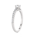 Round Lab Grown Diamond Side Stone Engagement Ring