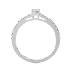 Round Lab Grown Diamond Side Stone Engagement Ring