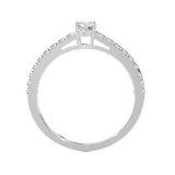 Round Lab Grown Diamond Side Stone Engagement Ring