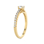 Round Lab Grown Diamond Side Stone Engagement Ring