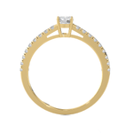 Round Lab Grown Diamond Side Stone Engagement Ring