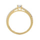 Round Lab Grown Diamond Side Stone Engagement Ring