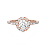 Round Lab Grown Diamond Halo Engagement Ring