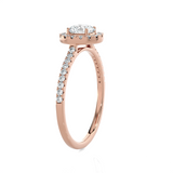 Round Lab Grown Diamond Halo Engagement Ring