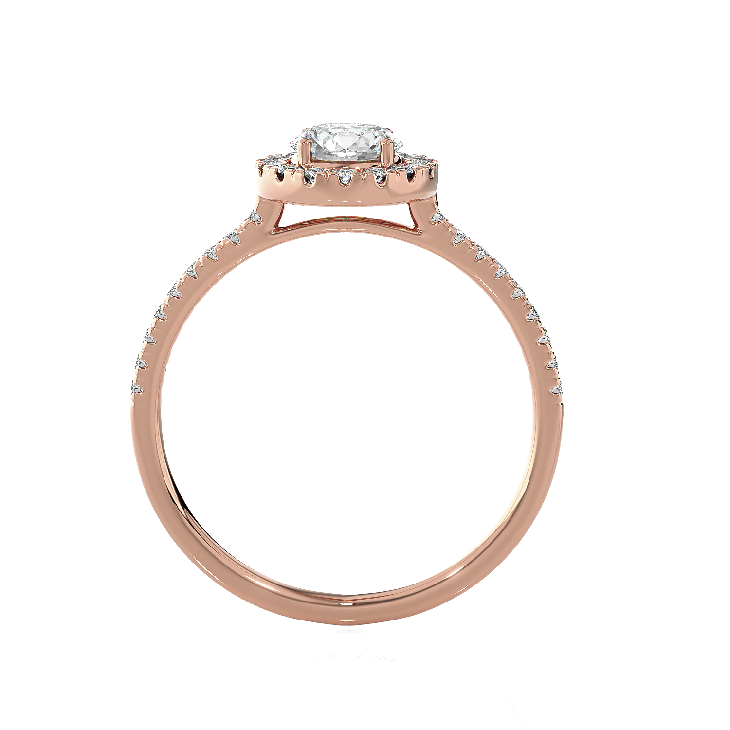 Round Lab Grown Diamond Halo Engagement Ring