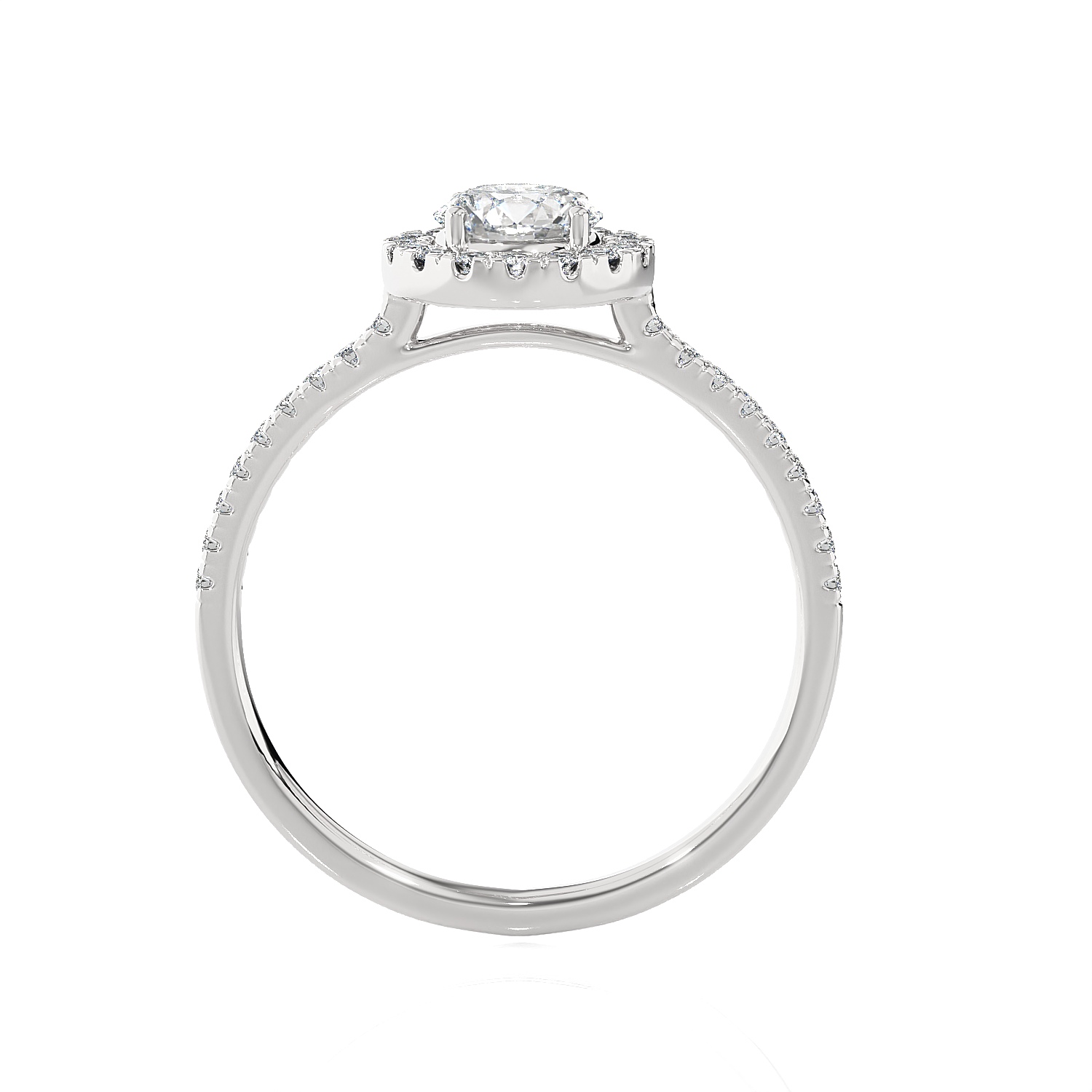 Round Lab Grown Diamond Halo Engagement Ring