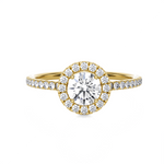 Round Lab Grown Diamond Halo Engagement Ring