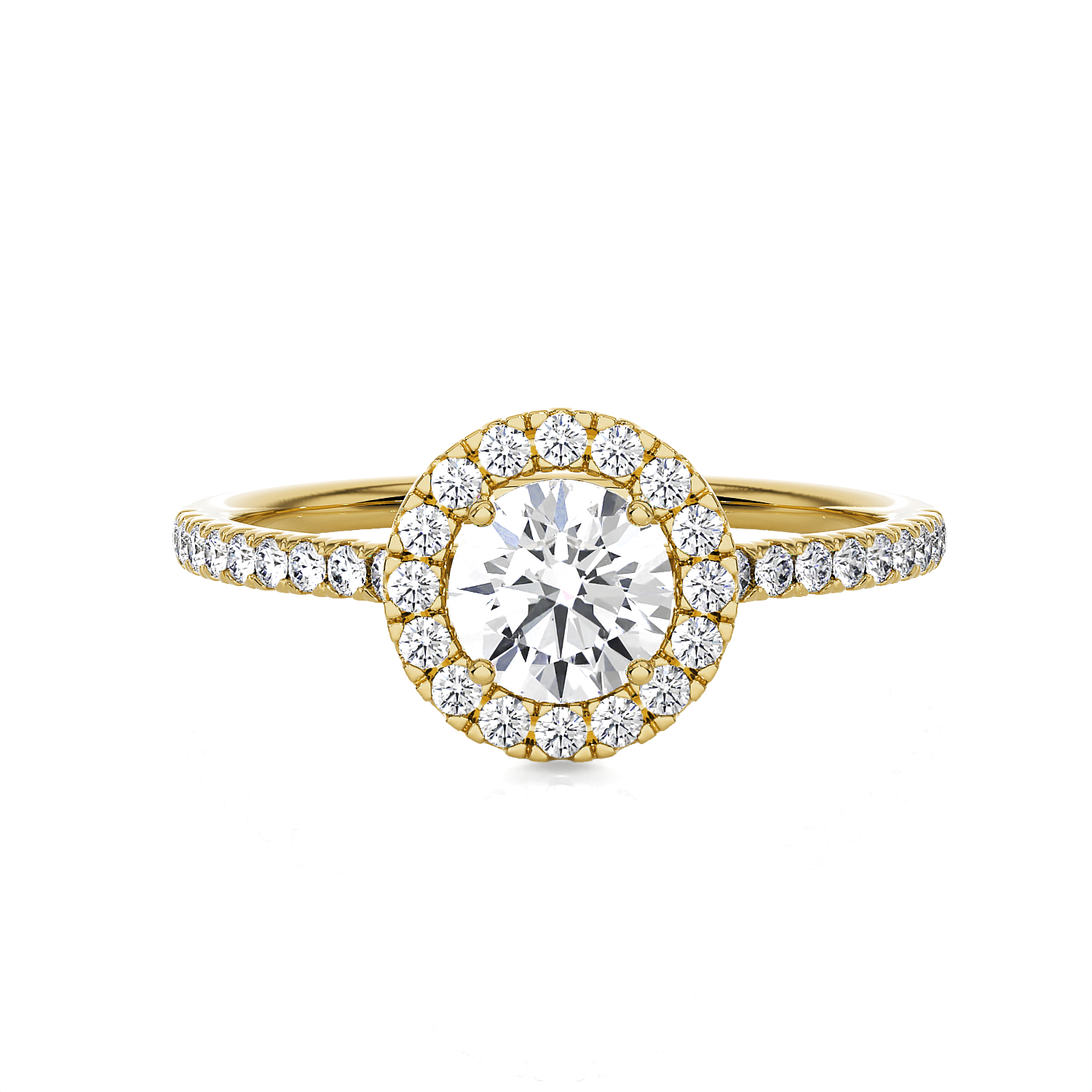 Round Lab Grown Diamond Halo Engagement Ring