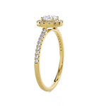 Round Lab Grown Diamond Halo Engagement Ring