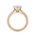 Round Lab Grown Diamond Side Stone Engagement Ring