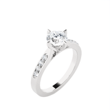 Round Lab Grown Diamond Side Stone Engagement Ring