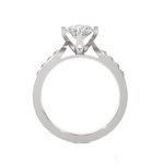 Round Lab Grown Diamond Side Stone Engagement Ring