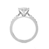 Round Lab Grown Diamond Side Stone Engagement Ring