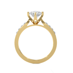 Round Lab Grown Diamond Side Stone Engagement Ring