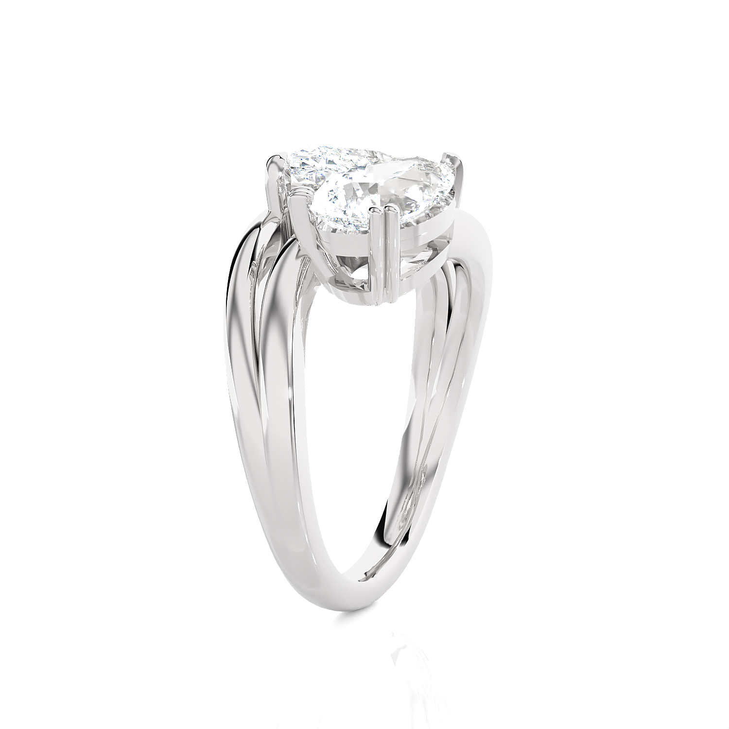 2 ctw Pear-Shaped Lab Grown Diamond Ring