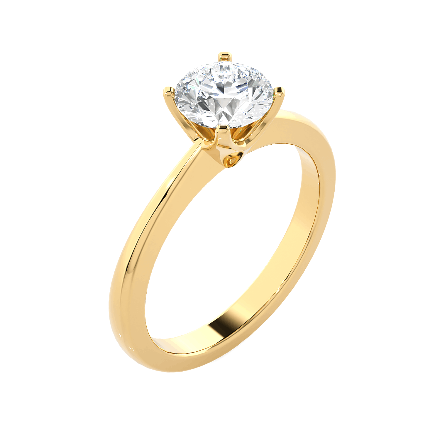 Round Lab Grown Diamond Solitaire Engagement Ring