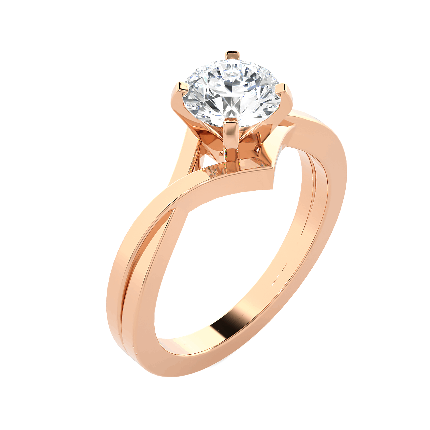 Round Lab Grown Diamond Solitaire Engagement Ring