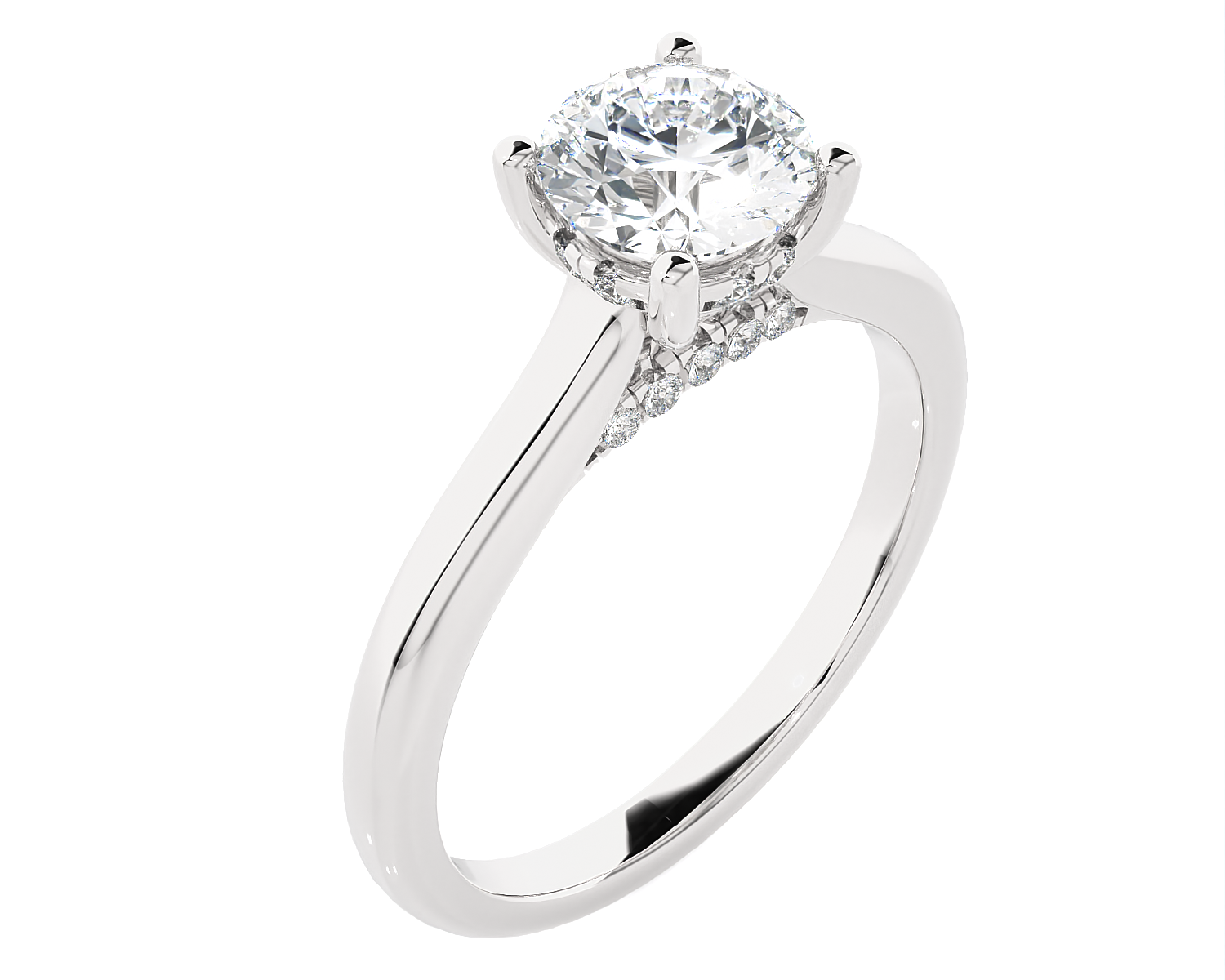 Round Lab Grown Diamond Halo Engagement Ring