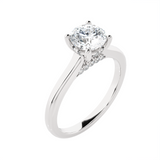 Round Lab Grown Diamond Halo Engagement Ring