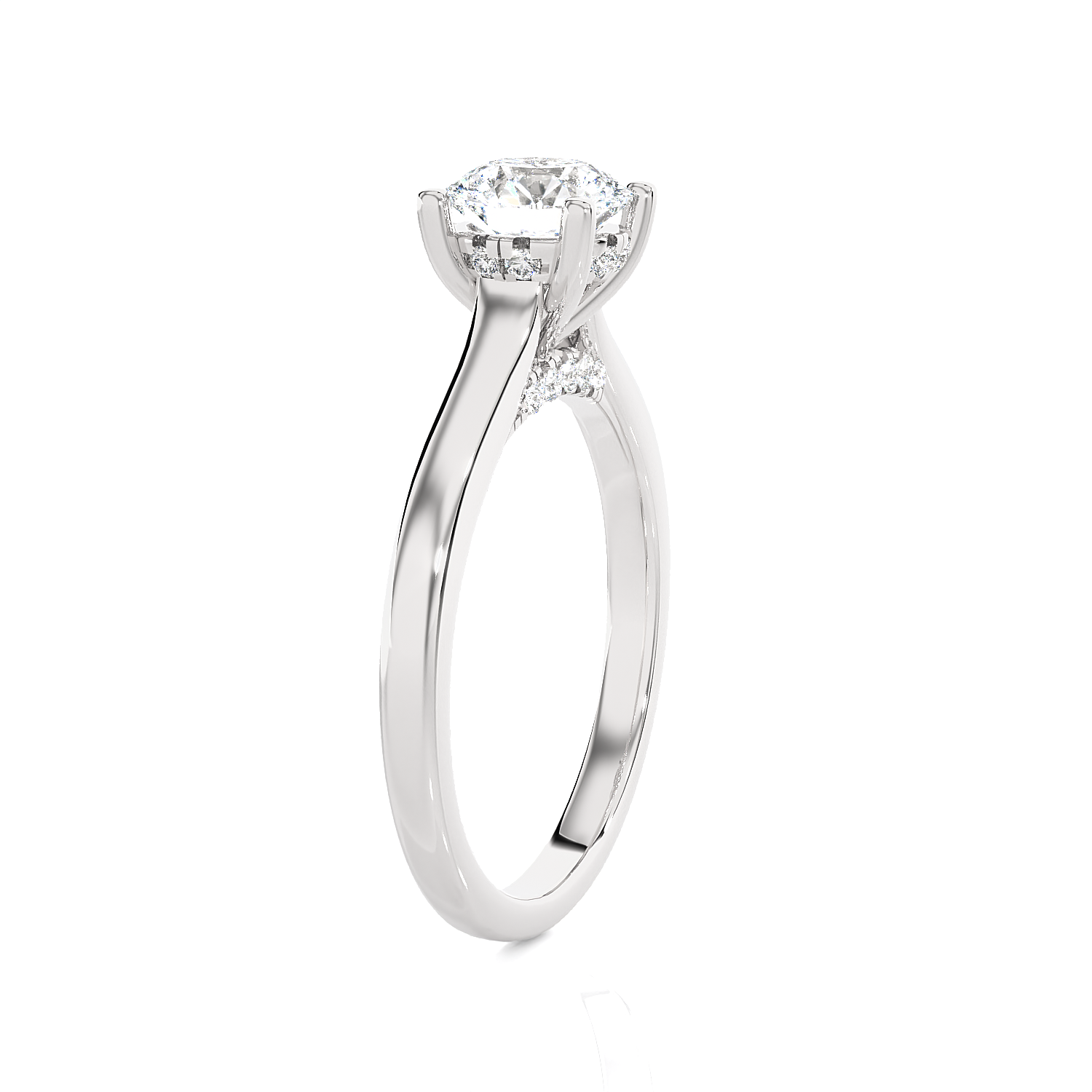 Round Lab Grown Diamond Halo Engagement Ring