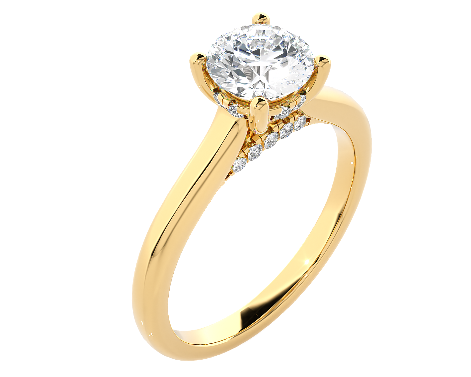 Round Lab Grown Diamond Halo Engagement Ring