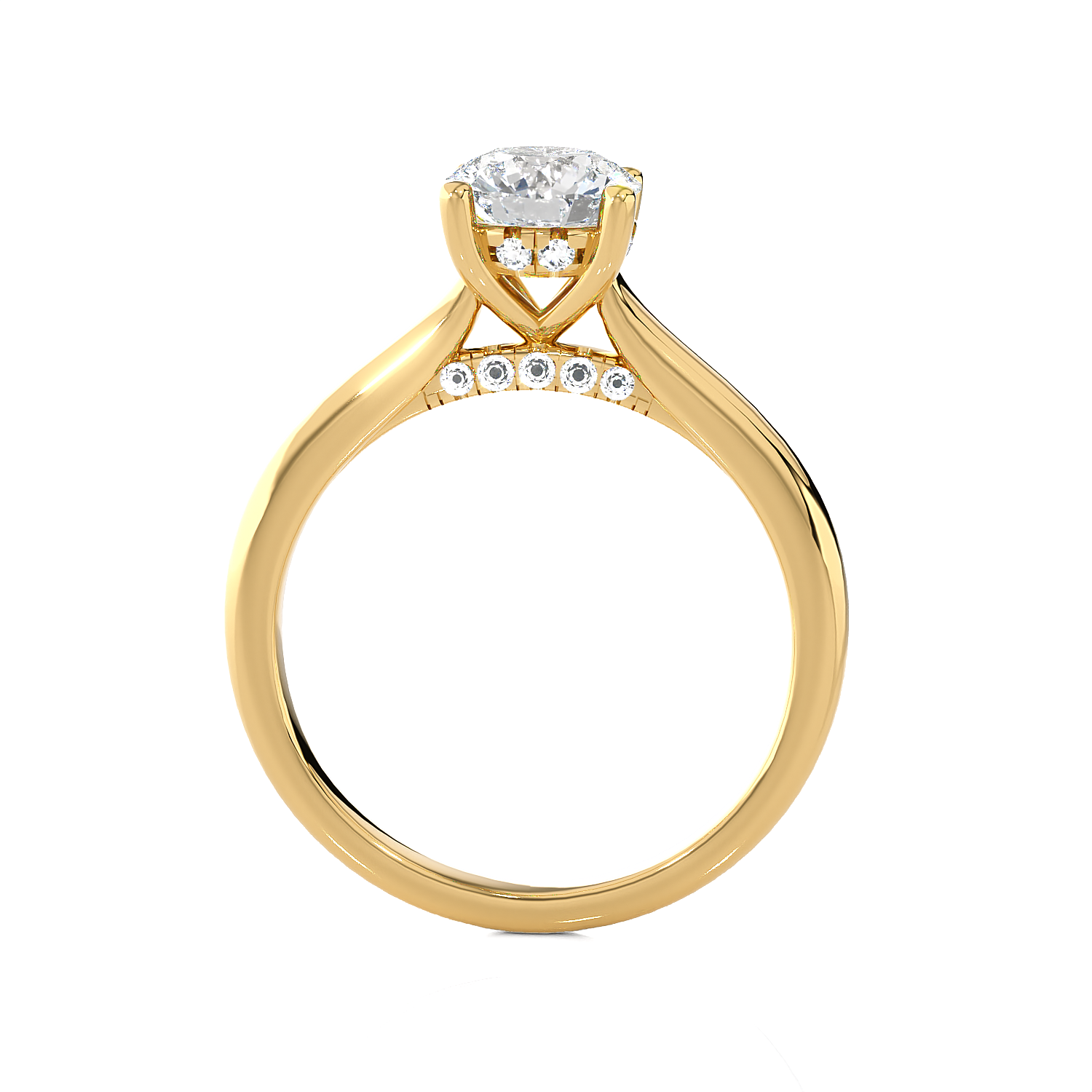 Round Lab Grown Diamond Halo Engagement Ring