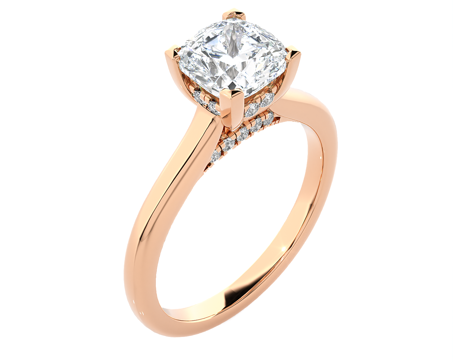 Princess-Cut Lab Grown Diamond Halo Engagement Ring