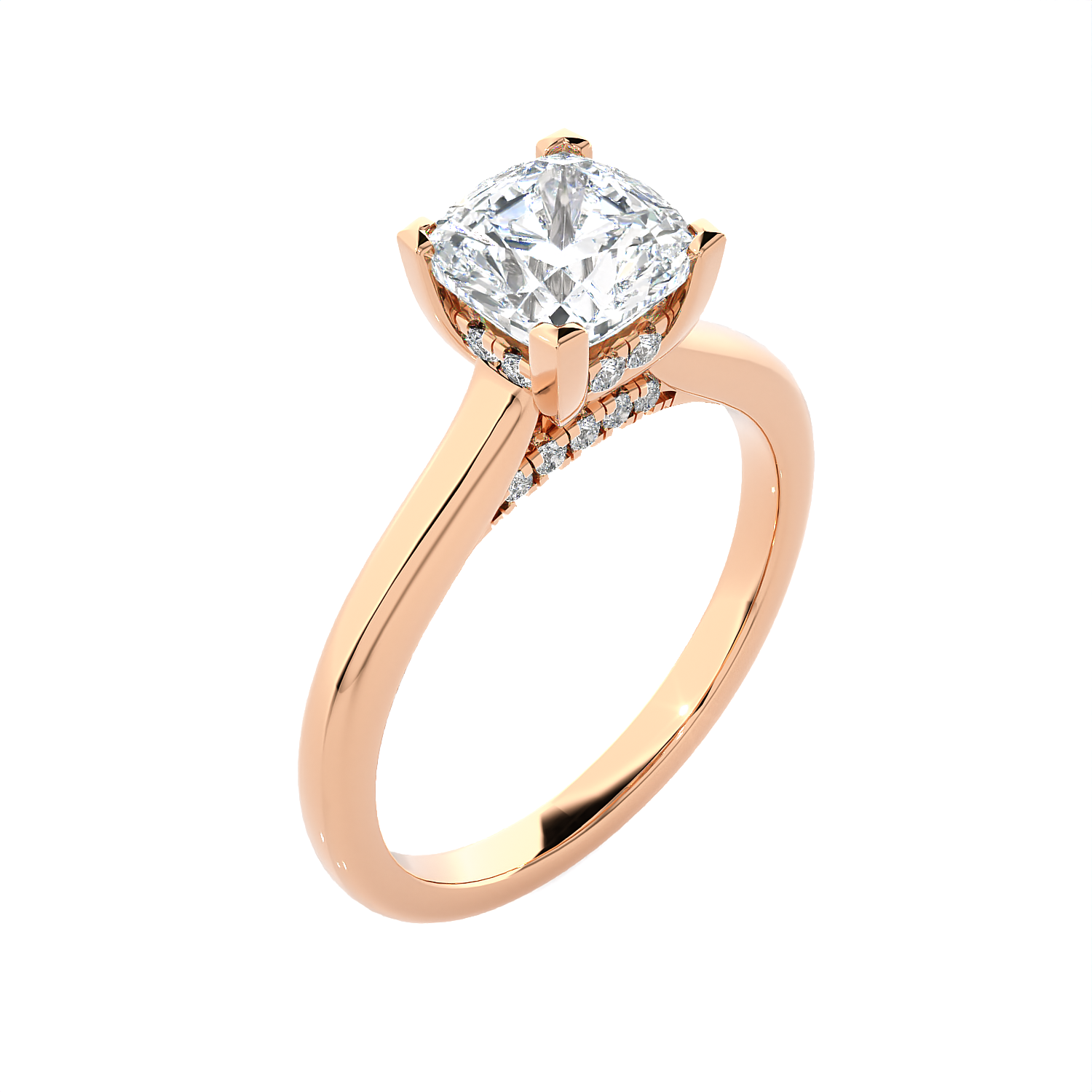 Princess-Cut Lab Grown Diamond Halo Engagement Ring