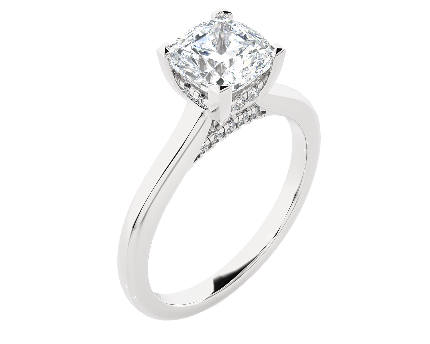 Princess-Cut Lab Grown Diamond Halo Engagement Ring