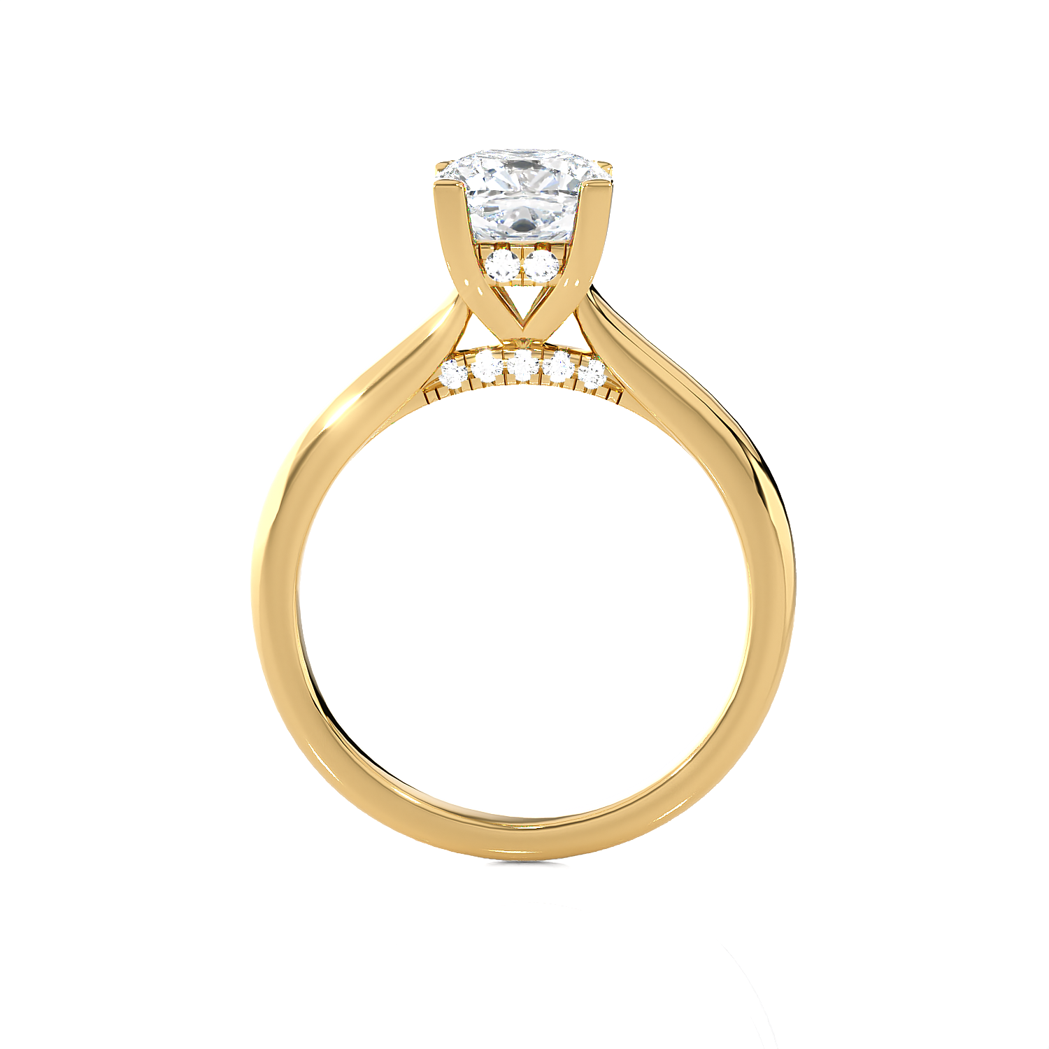 Princess-Cut Lab Grown Diamond Halo Engagement Ring