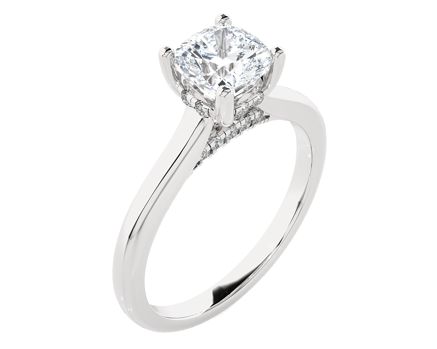 Cushion-Cut Lab Grown Diamond Halo Engagement Ring