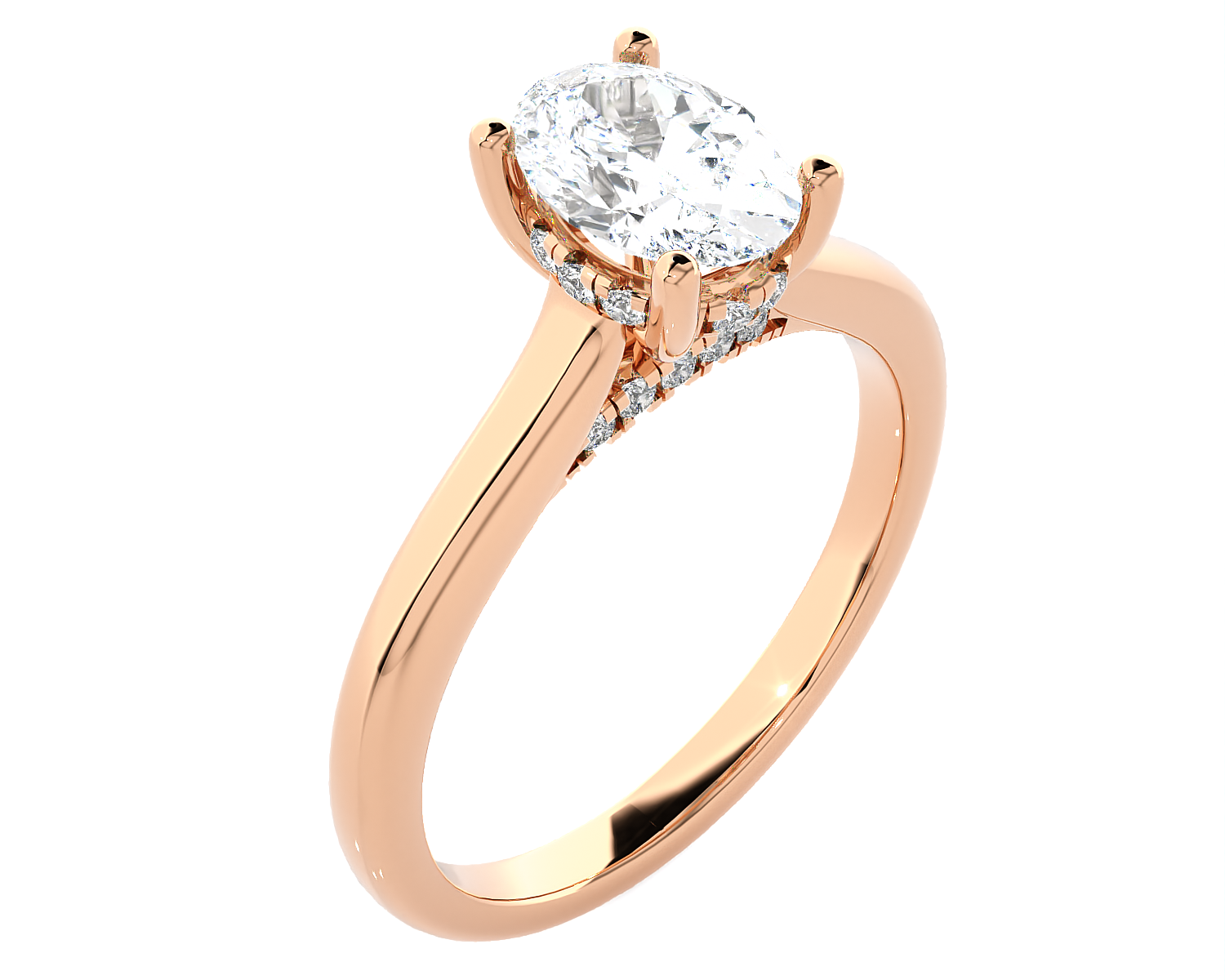 Oval Lab Grown Diamond Halo Engagement Ring