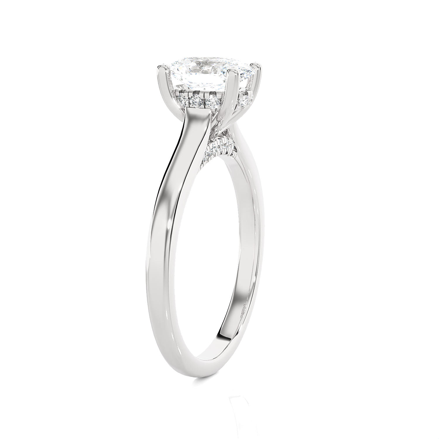 Oval Lab Grown Diamond Halo Engagement Ring