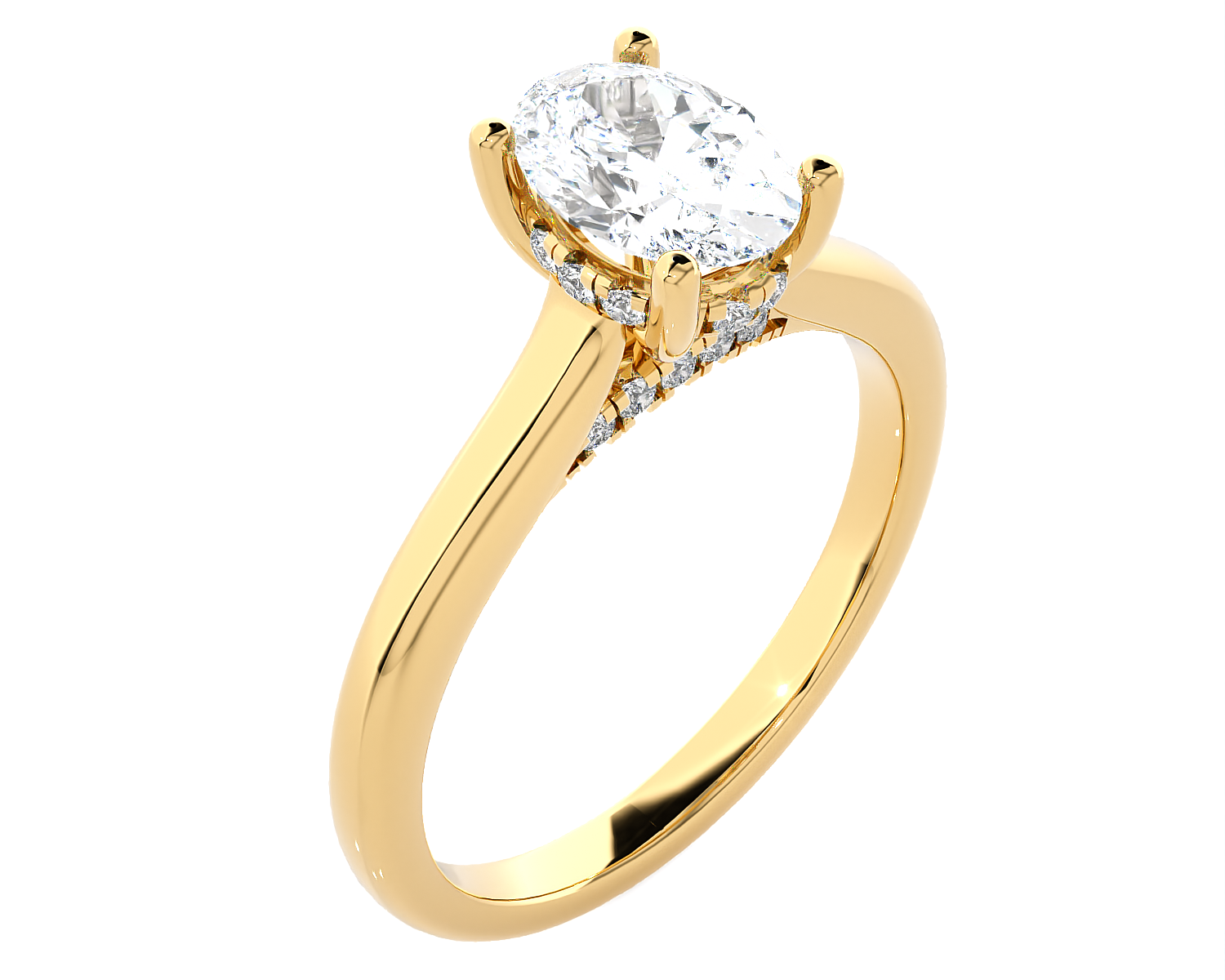 Oval Lab Grown Diamond Halo Engagement Ring