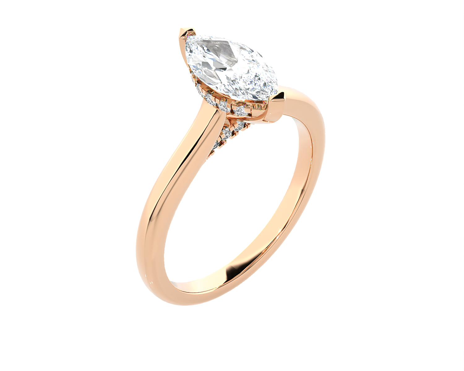 Marquise Lab Grown Diamond Halo Engagement Ring