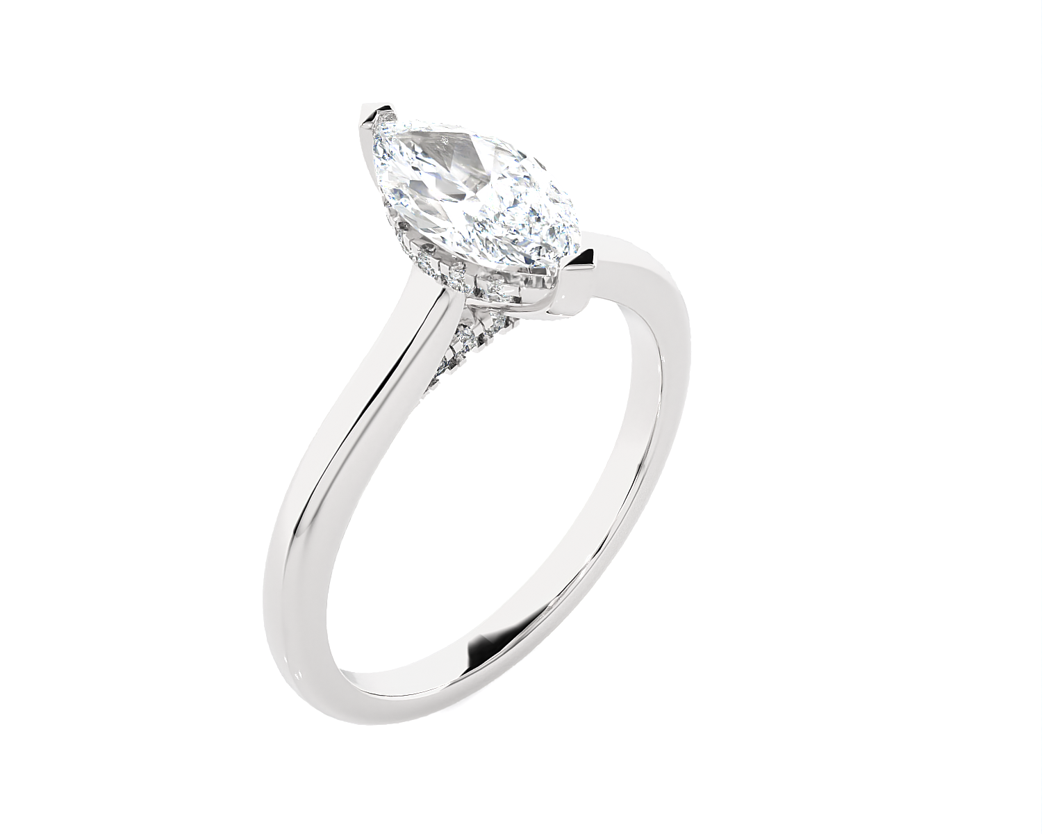 Marquise Lab Grown Diamond Halo Engagement Ring