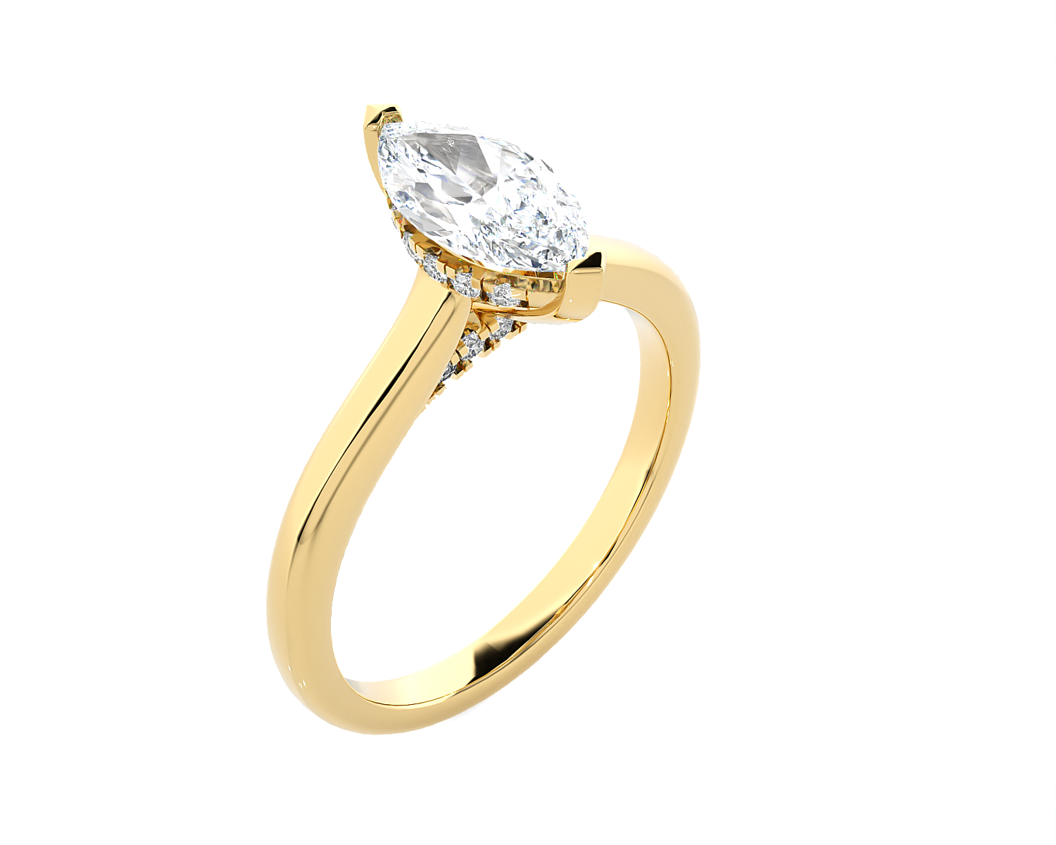 Marquise Lab Grown Diamond Halo Engagement Ring