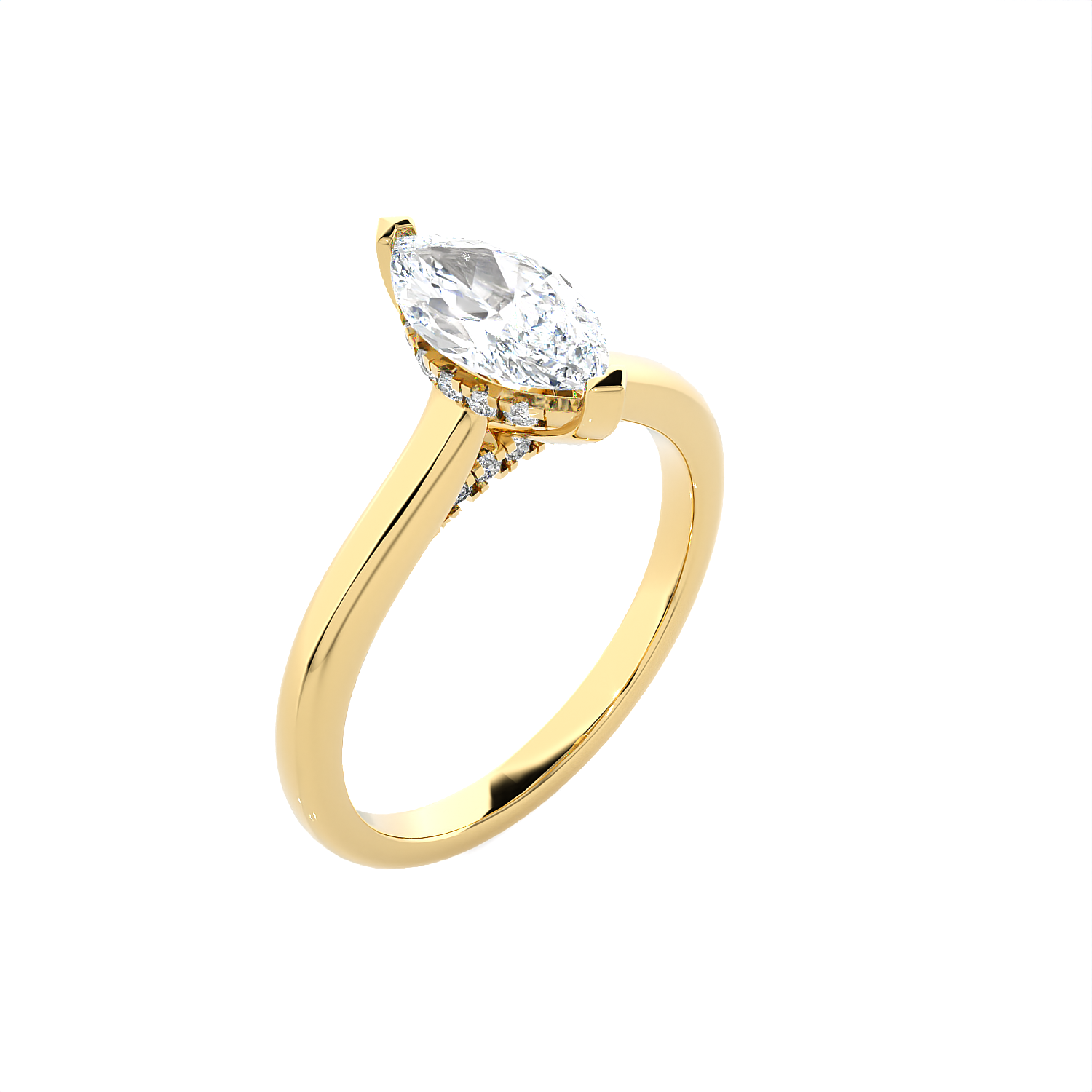 Marquise Lab Grown Diamond Halo Engagement Ring