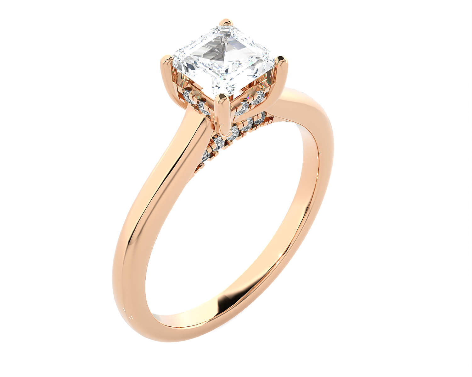 Princess-Cut Lab Grown Diamond Halo Engagement Ring