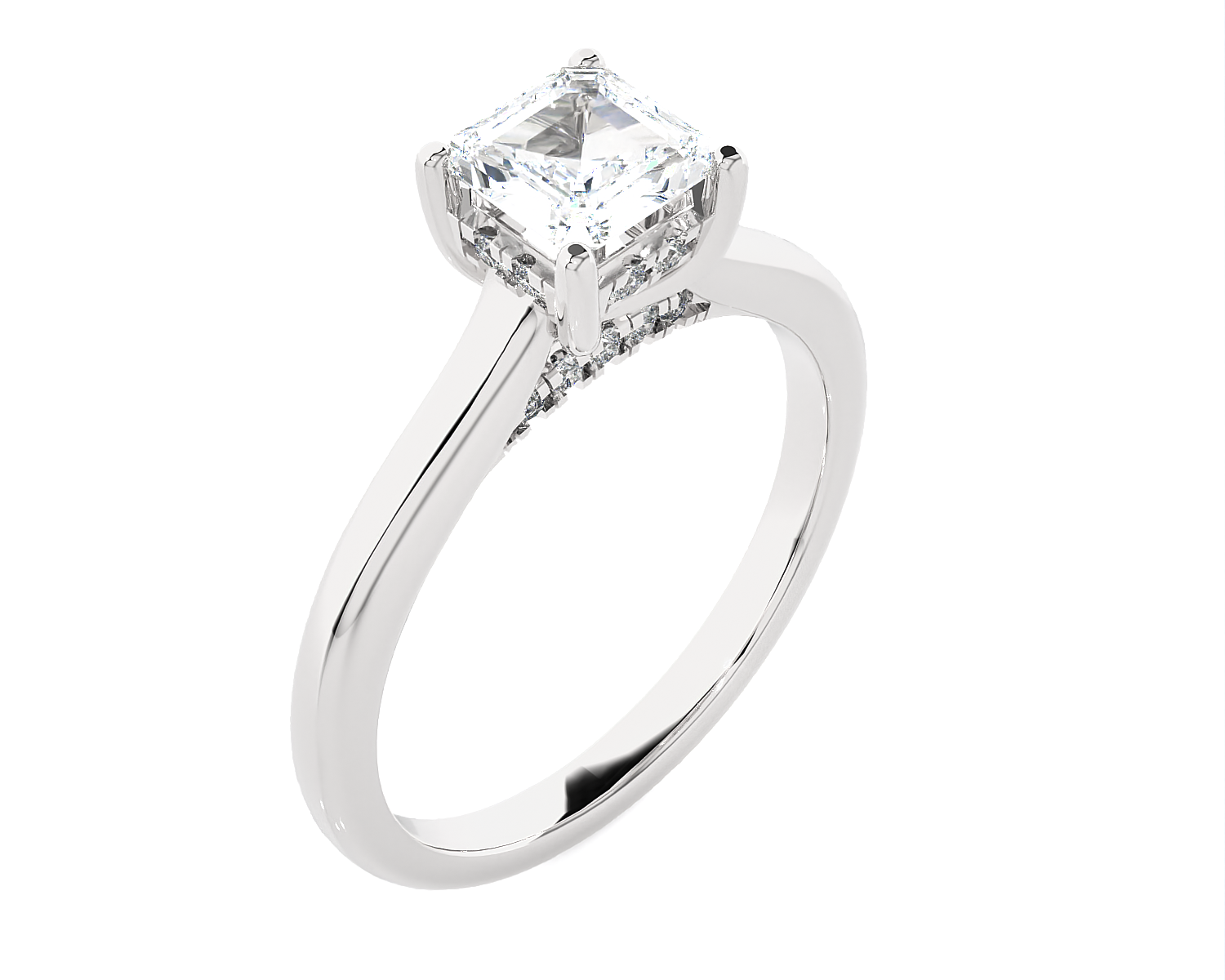 Princess-Cut Lab Grown Diamond Halo Engagement Ring
