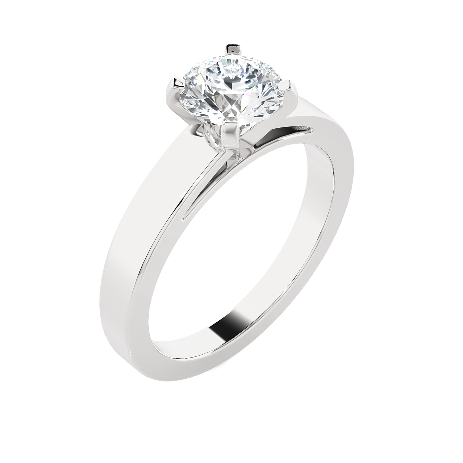 Round Lab Grown Diamond Solitaire Engagement Ring