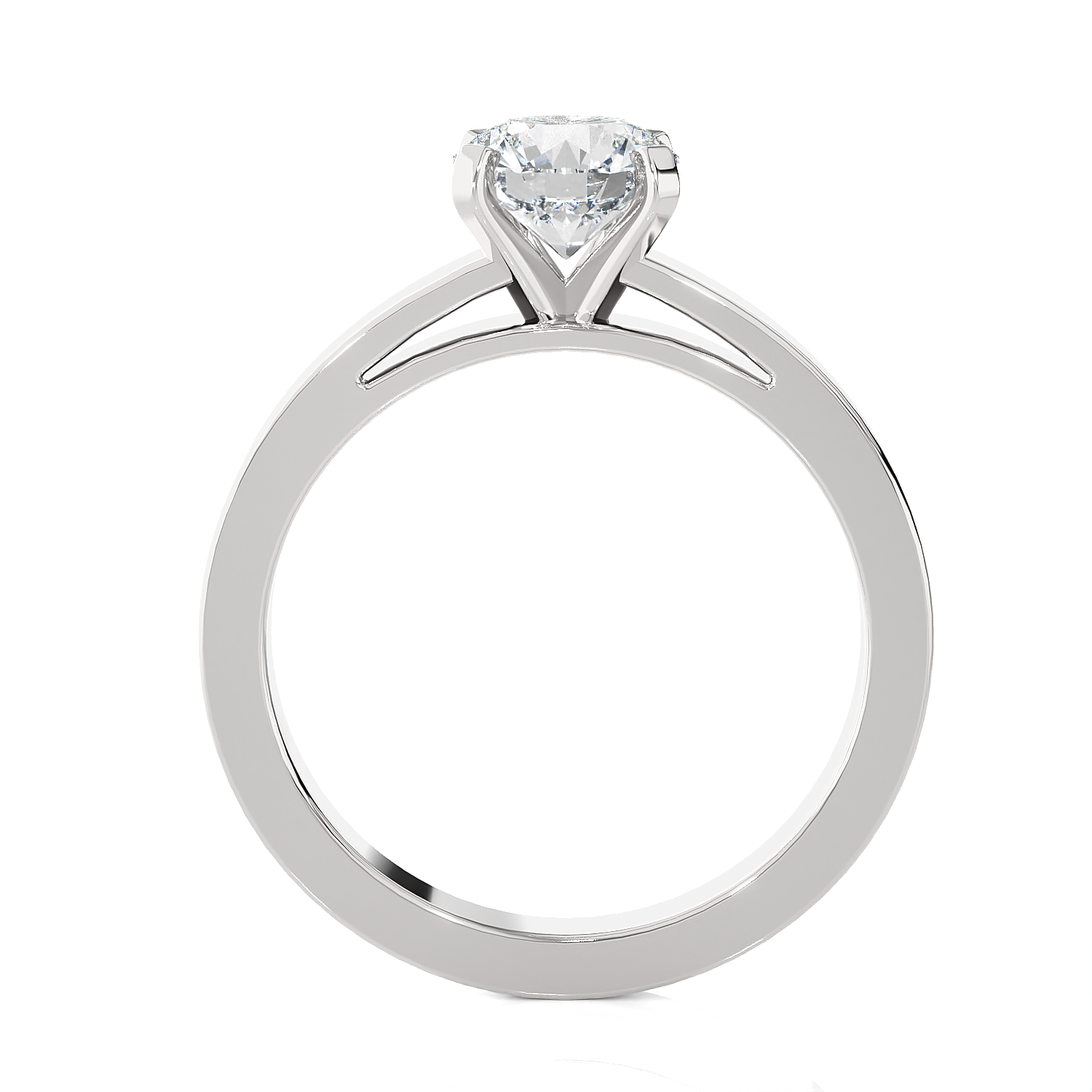 Round Lab Grown Diamond Solitaire Engagement Ring