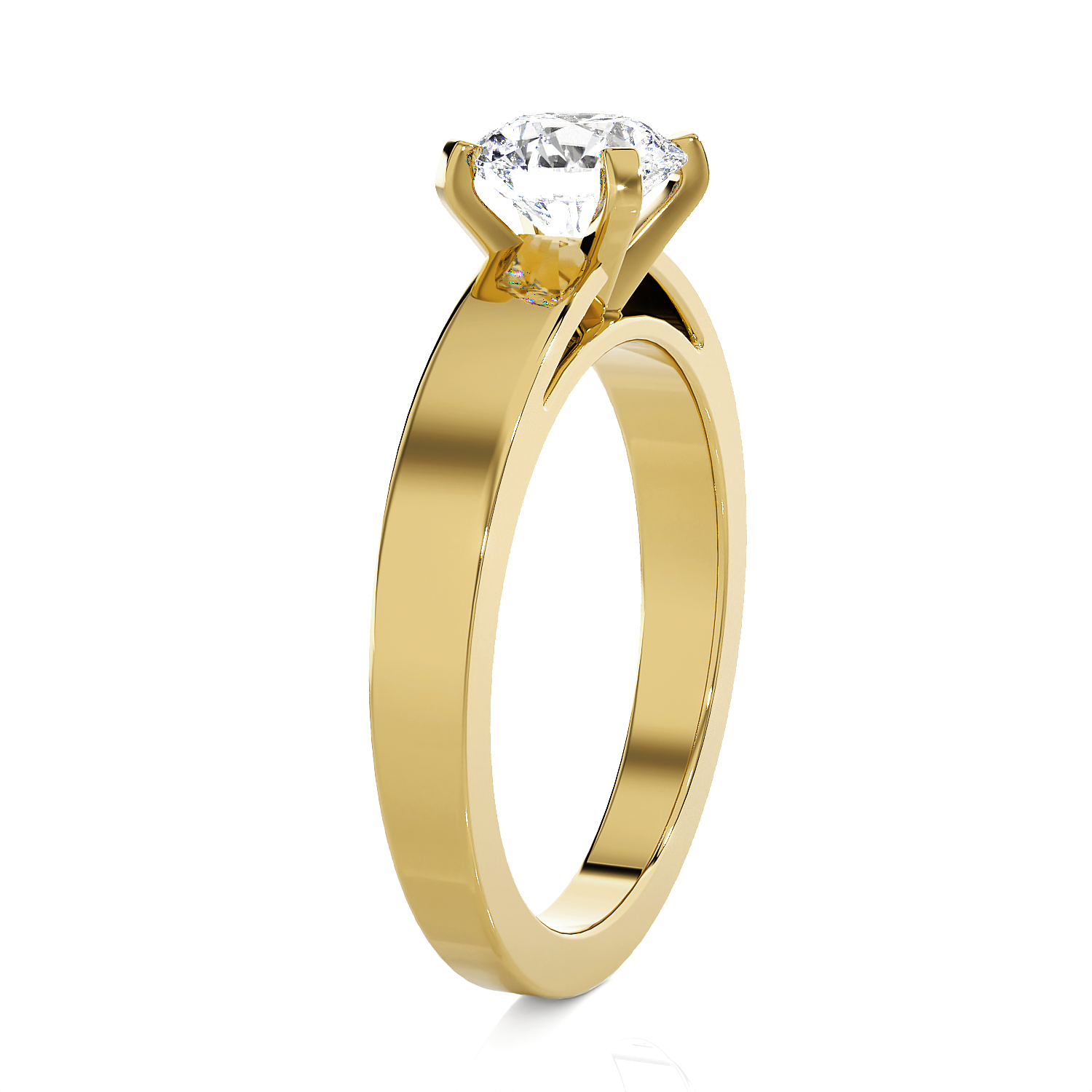 Round Lab Grown Diamond Solitaire Engagement Ring