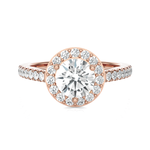 Round Lab Grown Diamond Halo Engagement Ring