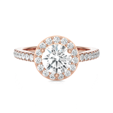 Round Lab Grown Diamond Halo Engagement Ring