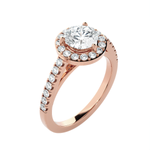 Round Lab Grown Diamond Halo Engagement Ring