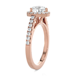 Round Lab Grown Diamond Halo Engagement Ring