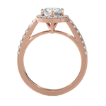 Round Lab Grown Diamond Halo Engagement Ring