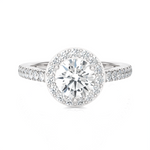 Round Lab Grown Diamond Halo Engagement Ring