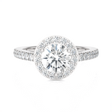 Round Lab Grown Diamond Halo Engagement Ring